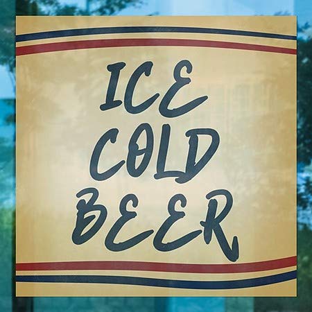 Cgsignlab | בירה קרה קרח -פסי נוסטלגיה נצמד חלון | 16 x16